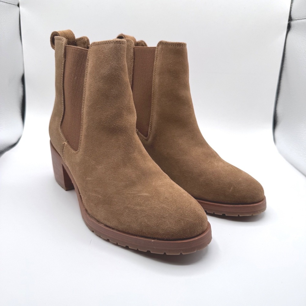 Nisolo Ana Go-To Heeled Chelsea Boot Taupe Suede Women's 7.5 New in Box